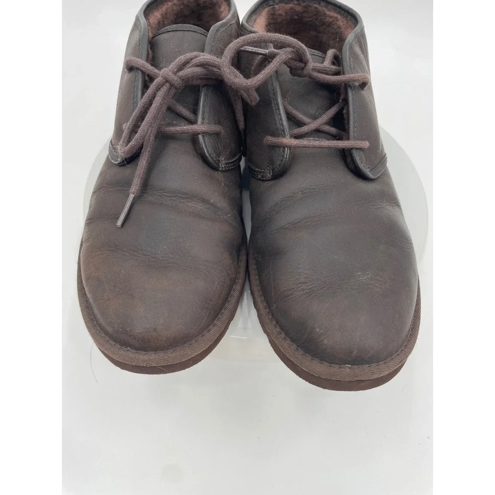 UGG Neumel Chukka Boots Mens 12 Brown Leather Suede Shearling Classic Cozy Shoes